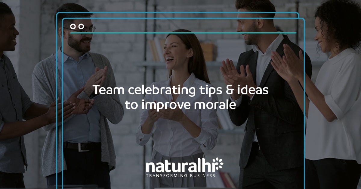 Team celebrating tips and ideas to improve morale