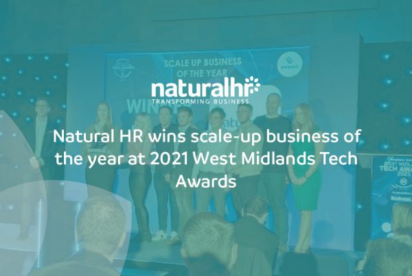 NaturalHR wins scale-up business of the year at 2021 West Midlands Tech Awards