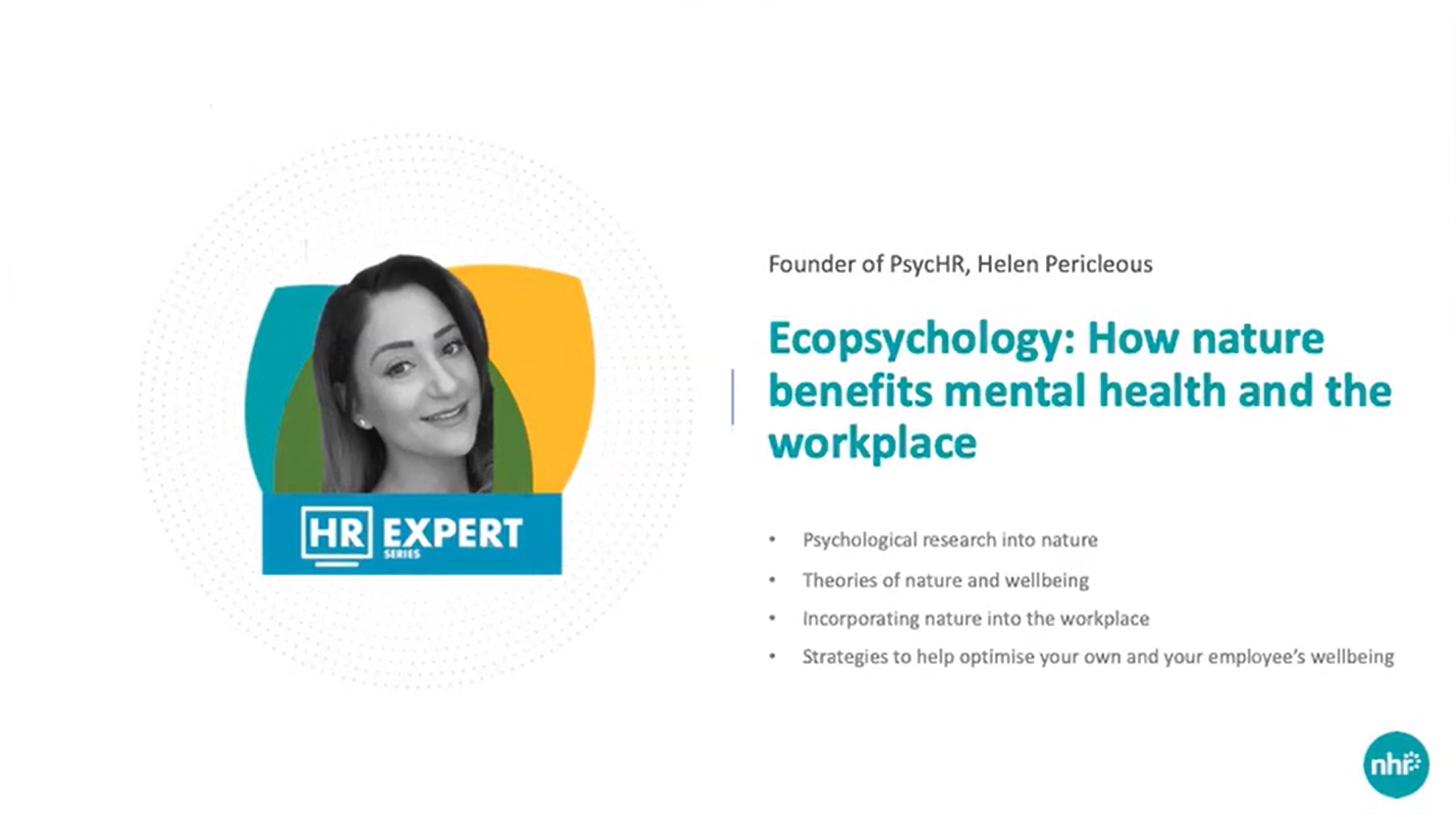 Ecopsychology and how nature benefits mental health and the workplace webinar