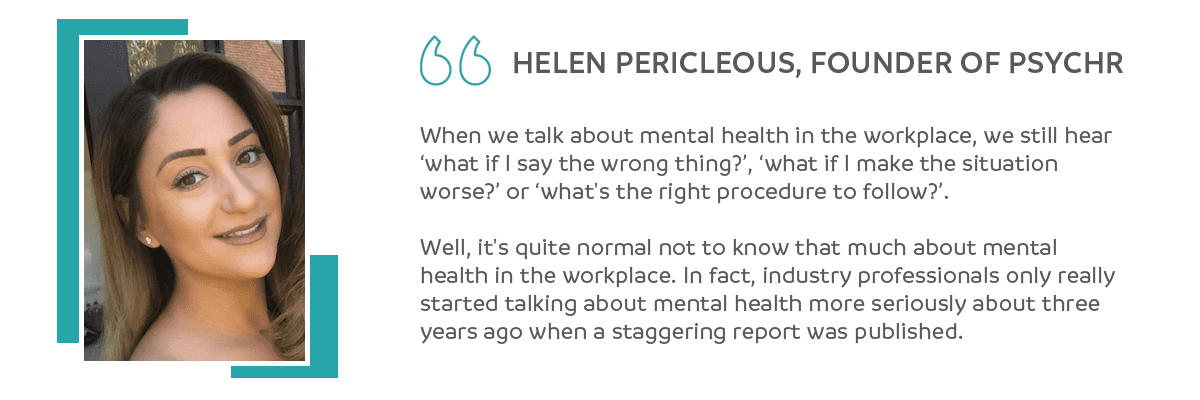 Helen Pericleous, PsycHR quote on employee wellbeing